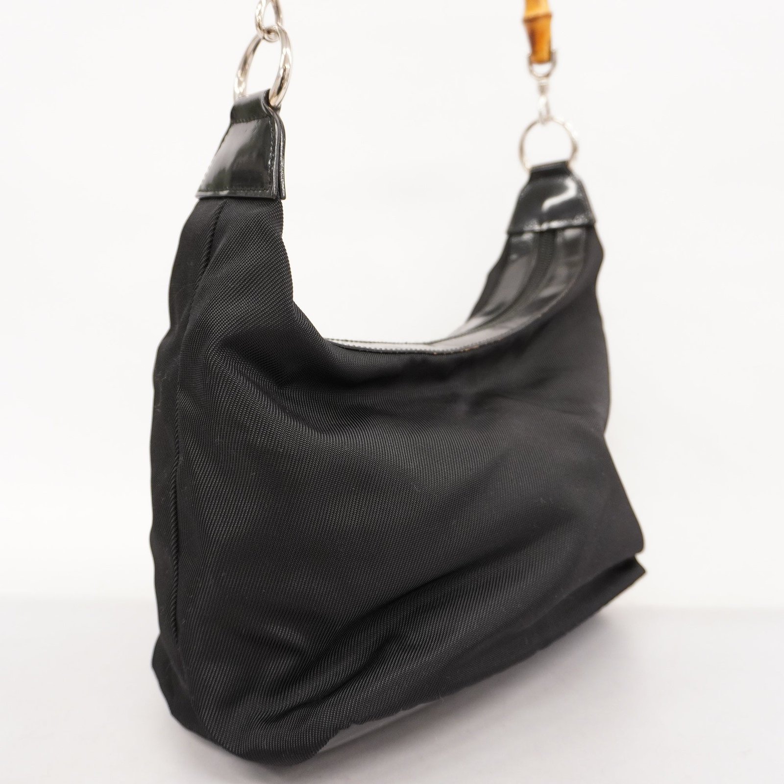 Gucci Bamboo Handbag 000 0531 Women's Nylon Black | AlmaBagz