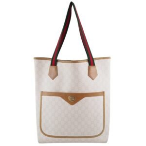 Gucci Old Sherry Line GG Plus White Ladies Tote Bag | AlmaBagz