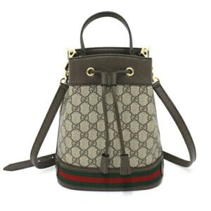 Gucci Ophidia GG Small Bucket Bag 2way Handbag Shoulder 550621 Brown Green Red | AlmaBagz