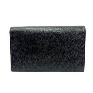 GUCCI Interlocking G Chain Shoulder Bag Long Wallet Clutch Calfskin Leather Black 615523 | AlmaBagz