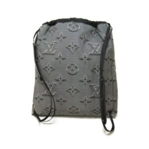 LOUIS VUITTON Drawstring Backpack Gray Textile [embossed Monogram material] M44940 | AlmaBagz