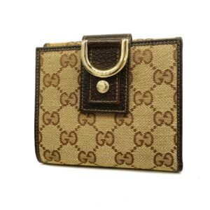 Gucci Bi-fold Wallet 141411 Women's GG Canvas Beige,Brown | AlmaBagz