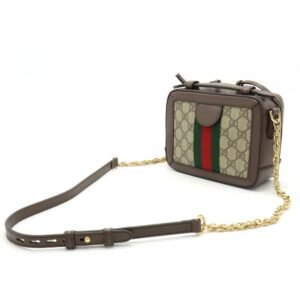 GUCCI Ophidia GG Supreme Sherry Line Shoulder Bag Handbag PVC Leather Beige Brown 602576 | AlmaBagz
