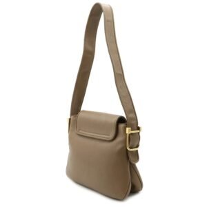 GUCCI Double G Detail Shoulder Bag Leather Mocha Beige 251809 | AlmaBagz