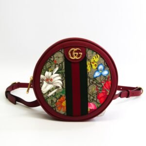 Gucci Ophidia GG Flora 598661 Women's GG Canvas,Leather Backpack Green,Red Color | AlmaBagz