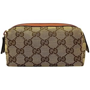 Gucci Pouch Beige Orange GG Canvas 29596 Leather GUCCI Ladies | AlmaBagz