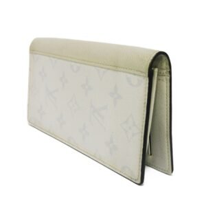 LOUIS VUITTON Long Wallet Portefeuil Brazza LV Logo White New Model Bifold Taigarama Monogram Antarctica M30298 Men's Bill Purse | AlmaBagz
