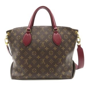 LOUIS VUITTON Flower zip tote MM Brown Red Bordeaux Monogram PVC coated canvas leather M44348 | AlmaBagz