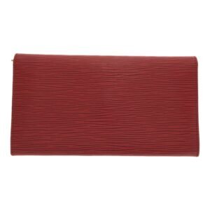 LOUIS VUITTON Pochette Porto Mone Credit M63577 Epi Leather Red Gold Metal Fittings Bifold Long Wallet Women's | AlmaBagz