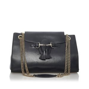 Gucci Horsebit Chain Shoulder Bag 295403 Black Leather Ladies | AlmaBagz