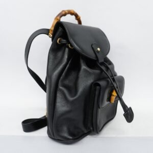 Gucci Bamboo Rucksack 003 2058 0030 Women's Leather Backpack Black | AlmaBagz