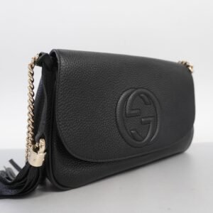 GUCCIAuth Soho Shoulder Bag 536224 Women's Leather Shoulder Bag Black | AlmaBagz