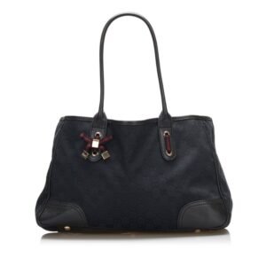 Gucci GG Canvas Princie Tote Bag 163805 Black Leather Ladies Gucci | AlmaBagz