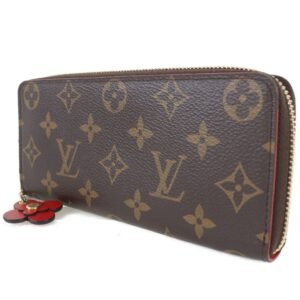 LOUIS VUITTON Portefeuille Clemence Flower Charm M62940 Monogram Canvas Brown GI4108 Women's Long Wallet | AlmaBagz