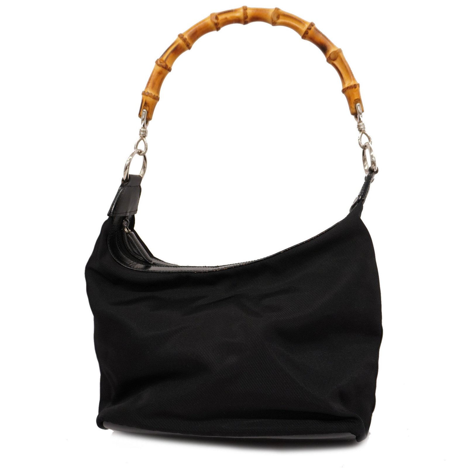 Gucci Bamboo Handbag 000 0531 Women's Nylon Black | AlmaBagz - Image 18