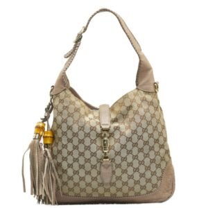 GUCCI New Jackie Bamboo Handbag Shoulder Bag 246907 Beige Leather Ladies | AlmaBagz