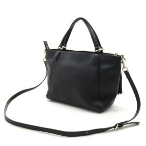 GUCCI Soho Interlocking G Tote Bag Shoulder Tassel Leather Black 369176 | AlmaBagz