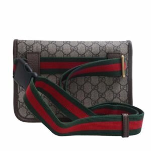 GUCCI Neo GG Supreme Leather Belt Bag Body 493930 Beige/Brown Ladies | AlmaBagz