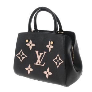 LOUIS VUITTON Monogram Emplant Montaigne BB Noir Beige M45489 Women's Bag | AlmaBagz