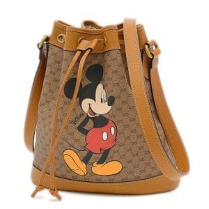 Gucci Disney Collaboration Mickey Mini GG Supreme Small Bucket Shoulder 602691 | AlmaBagz