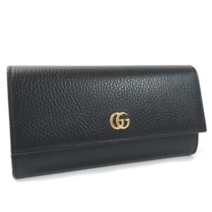 Gucci Long Wallet Continental GG Marmont?456116 Leather Black Men's GUCCI | AlmaBagz