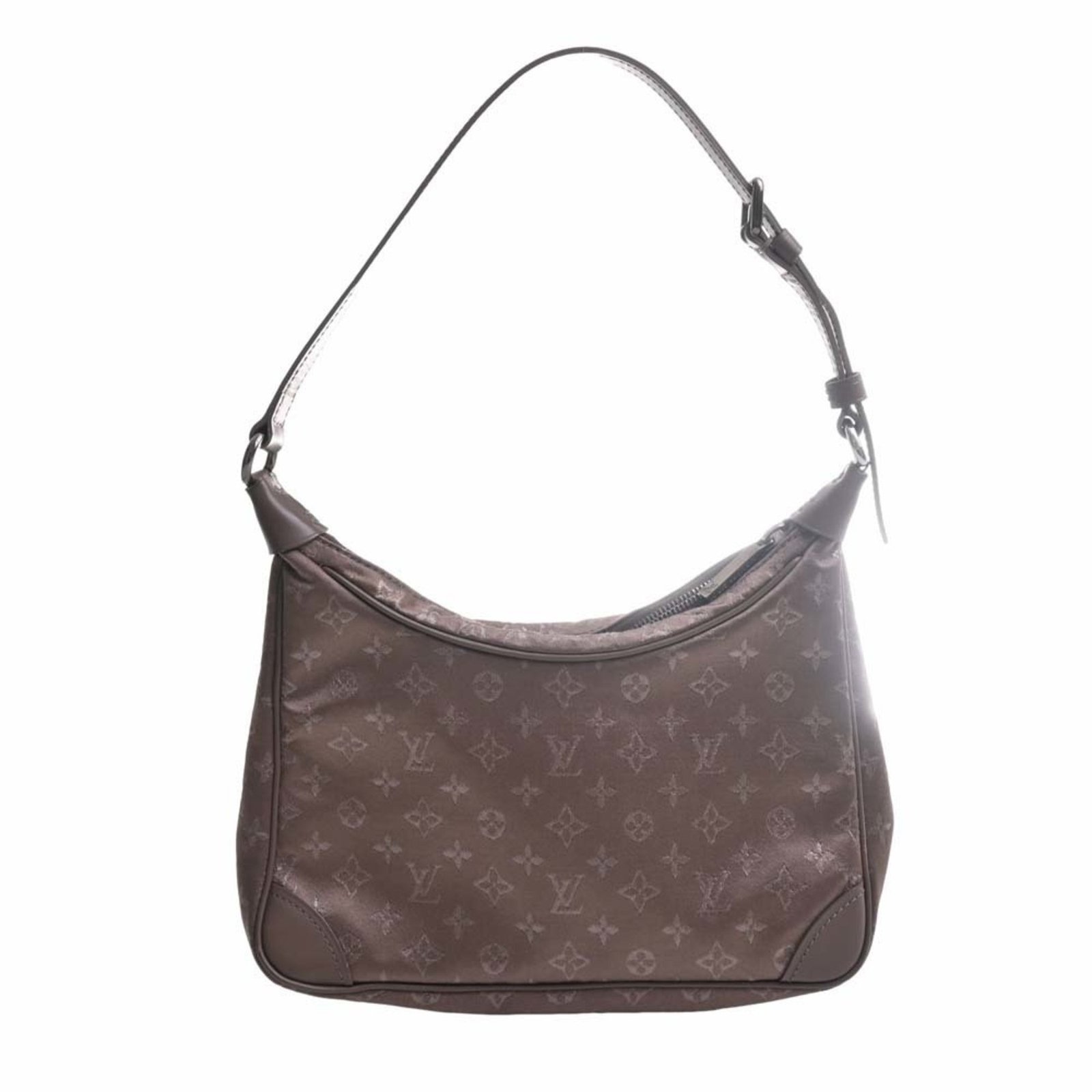 LOUIS VUITTON Monogram Satin Little Boulogne Handbag M92143 Brown Women's | AlmaBagz