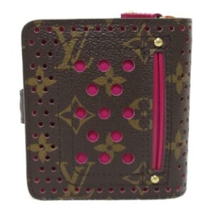LOUIS VUITTON Compact Zip Round Wallet Brown Fuschia PVC coated canvas M95188 | AlmaBagz