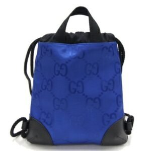 GUCCI Backpack Off the Grid 643887 Blue Black Nylon Leather Rucksack Unisex GG | AlmaBagz