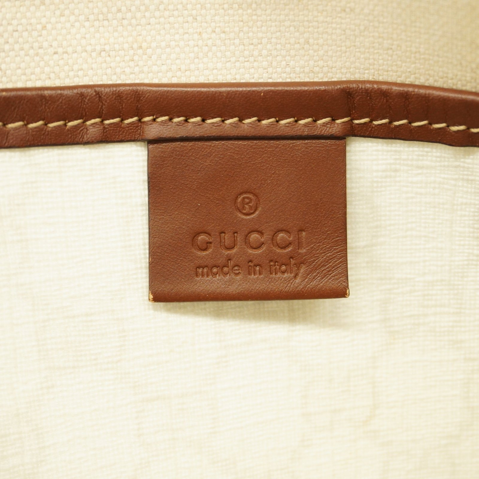 GUCCI Tote Bag 211134 Women's GG Supreme,Leather Tote Bag Brown,Ivory | AlmaBagz - Image 4