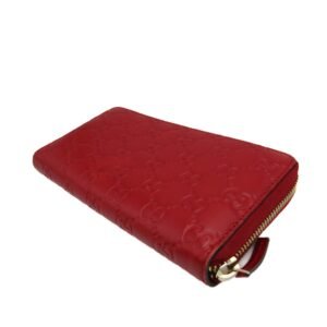 GUCCIssima 388680 GG Leather Long Wallet [bi-fold] Red Color | AlmaBagz