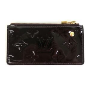 LOUIS VUITTON coin case key monogram verni pochette cre patent leather amaranto gold unisex M93518 | AlmaBagz