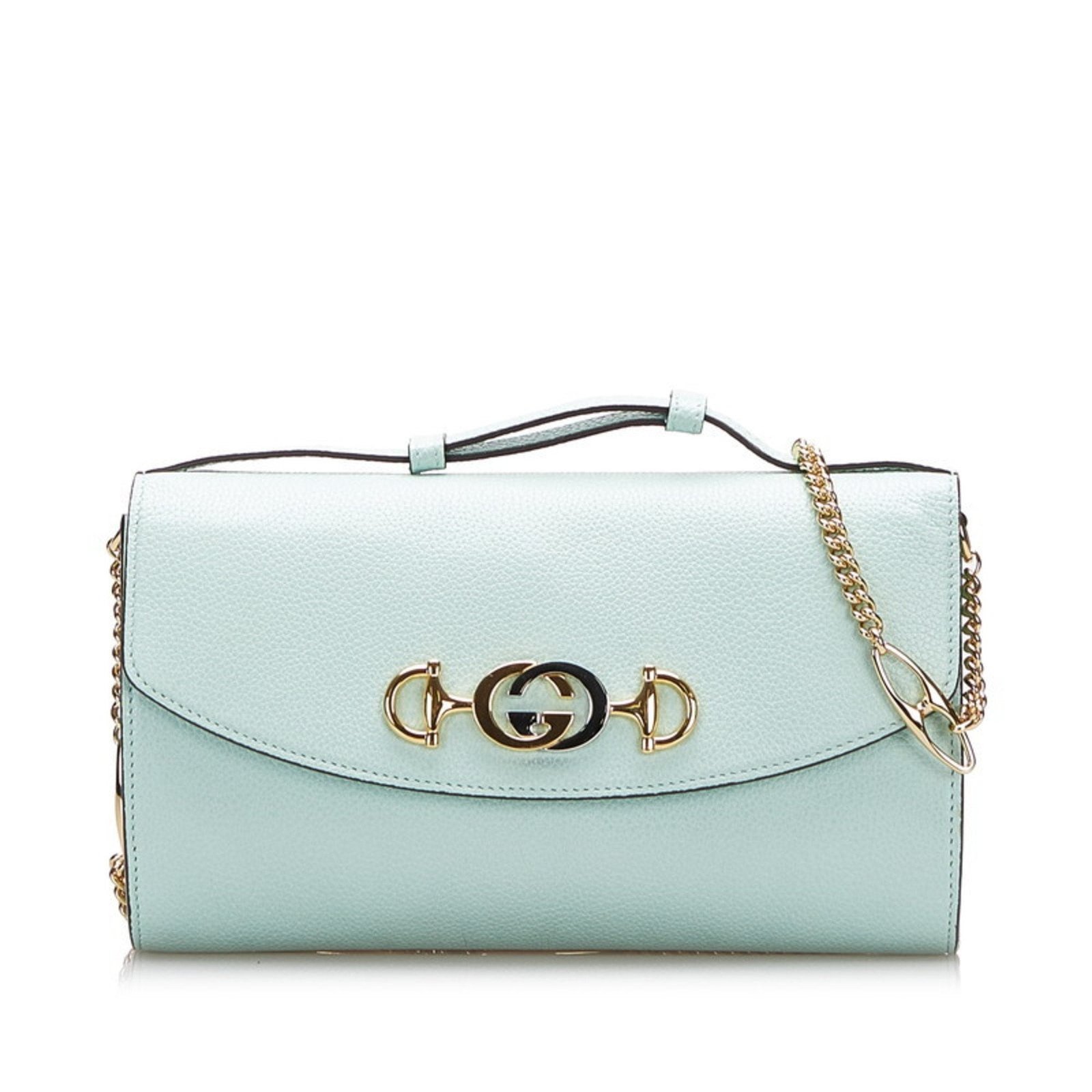 Gucci Zumi Chain Shoulder Bag Handbag 572375 Mint Green Leather Ladies Gucci | AlmaBagz