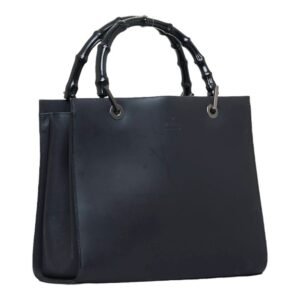GUCCI Bamboo Handbag Tote Bag 0021016 Black Leather Ladies | AlmaBagz