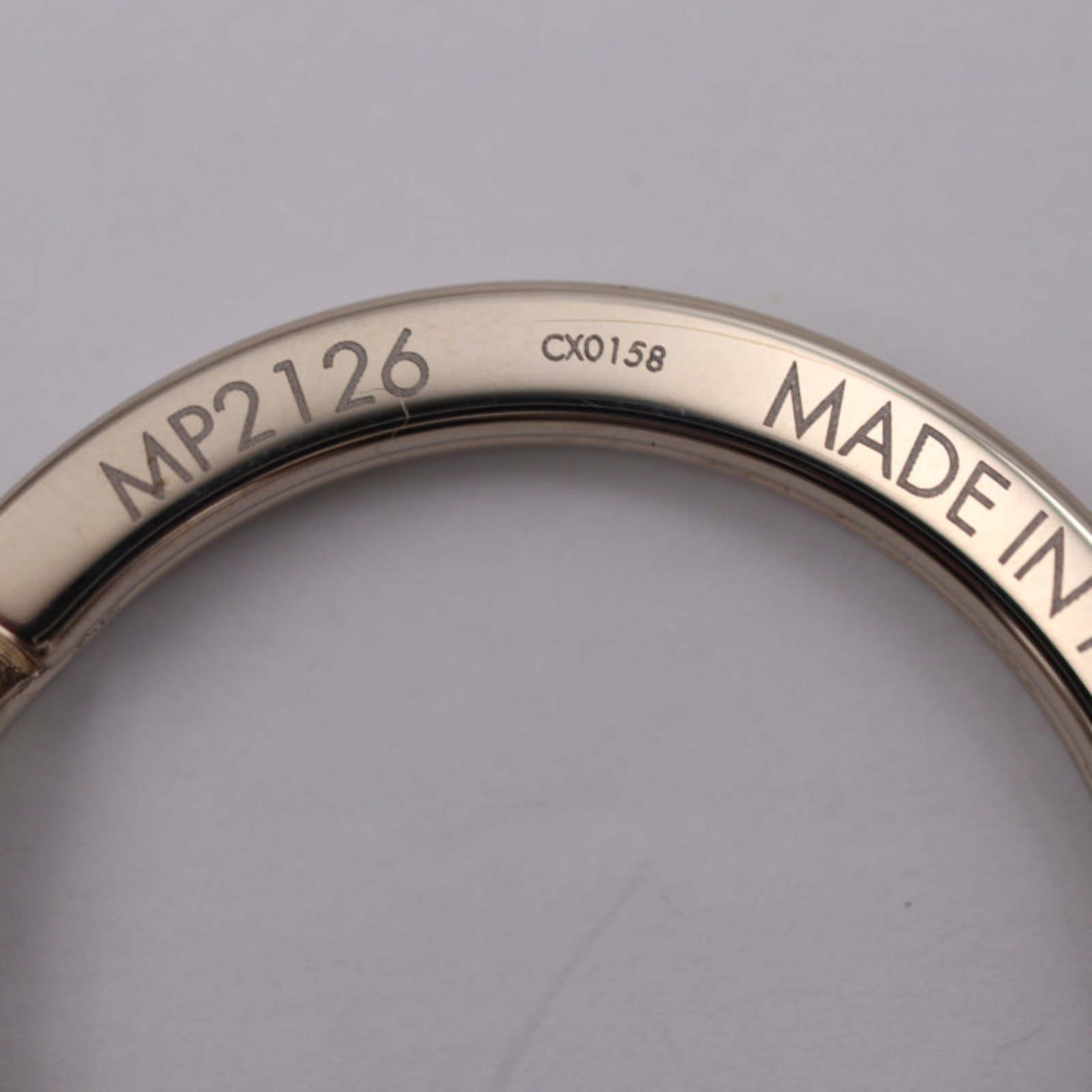 LOUIS VUITTON Portocre Tag Monogram Fluo Keychain MP2126 Titanium Canvas Gray Series Silver Hardware Key Ring Bag Charm | AlmaBagz - Image 5