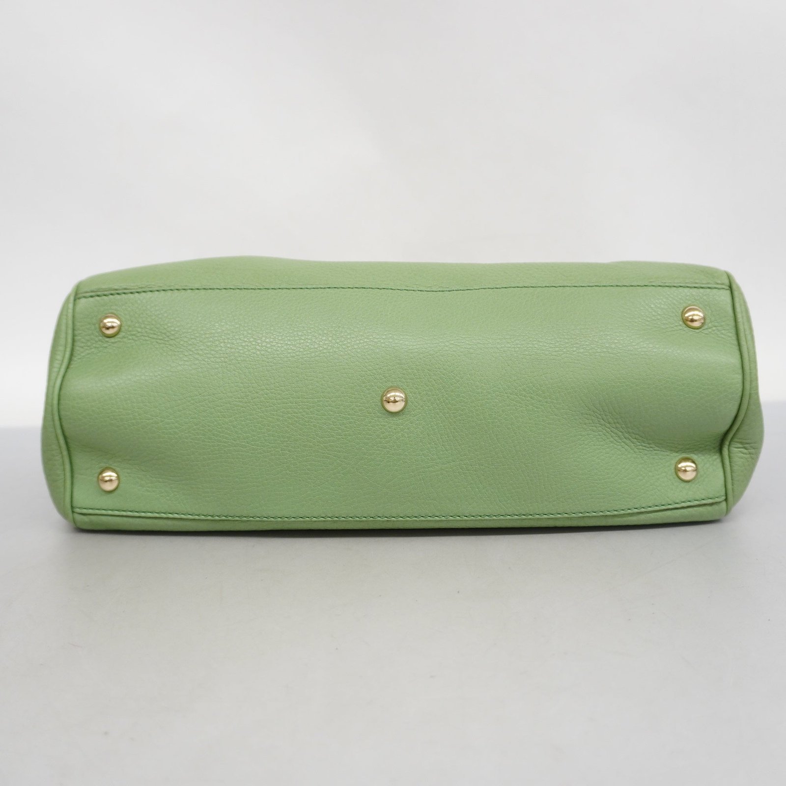 GUCCI Bamboo 2way Bag 323660 Leather Handbag,Shoulder Bag Light Green | AlmaBagz - Image 3