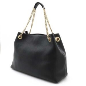 GUCCI Soho Interlocking G Tote Bag Chain Shoulder Leather Black 536196 | AlmaBagz