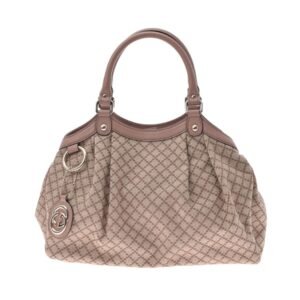 Gucci Suki Diamante Beige/Pink Beige 211944 Ladies Canvas Leather Handbag | AlmaBagz