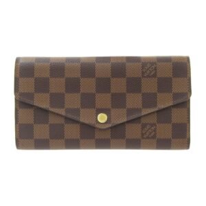 Louis Vuitton Damier Portefeuille Sarah long wallet with hook Ebene N63209 | AlmaBagz