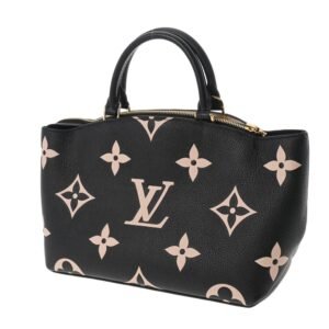 LOUIS VUITTON Monogram Implant Petit Palais PM Black Beige M58913 Women's Leather Bag | AlmaBagz