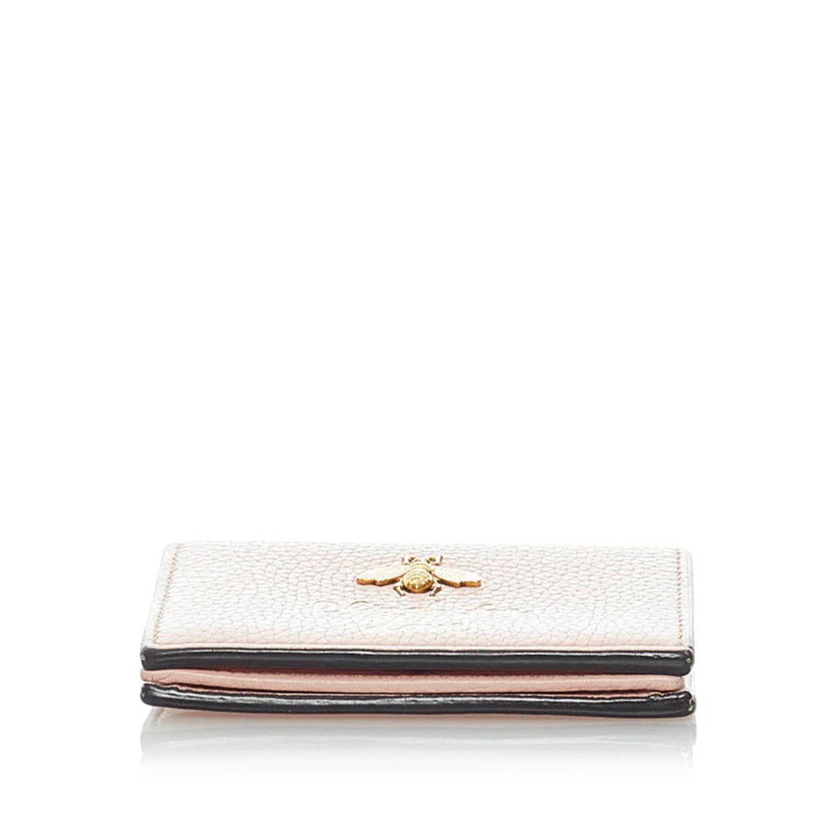 Gucci Animalier Bee Bifold Wallet 460185 Pink Leather Ladies GUCCI | AlmaBagz - Image 4