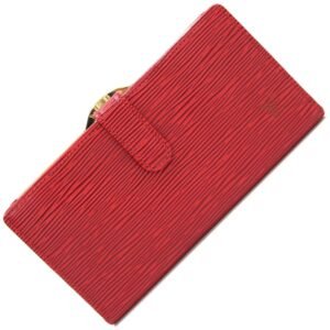 Louis Vuitton Bifold Clasp Long Wallet Epi Continental Viennois M63257 Castilian Red Ladies LOUIS VUITTON | AlmaBagz