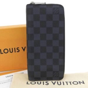 Louis Vuitton Damier Cobalt Zippy Wallet Vertical Round Zipper | AlmaBagz