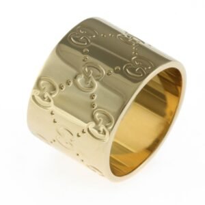 Gucci K18 Ring / Icon Wide No. 12 Gold Ladies 18K Accelerating | AlmaBagz