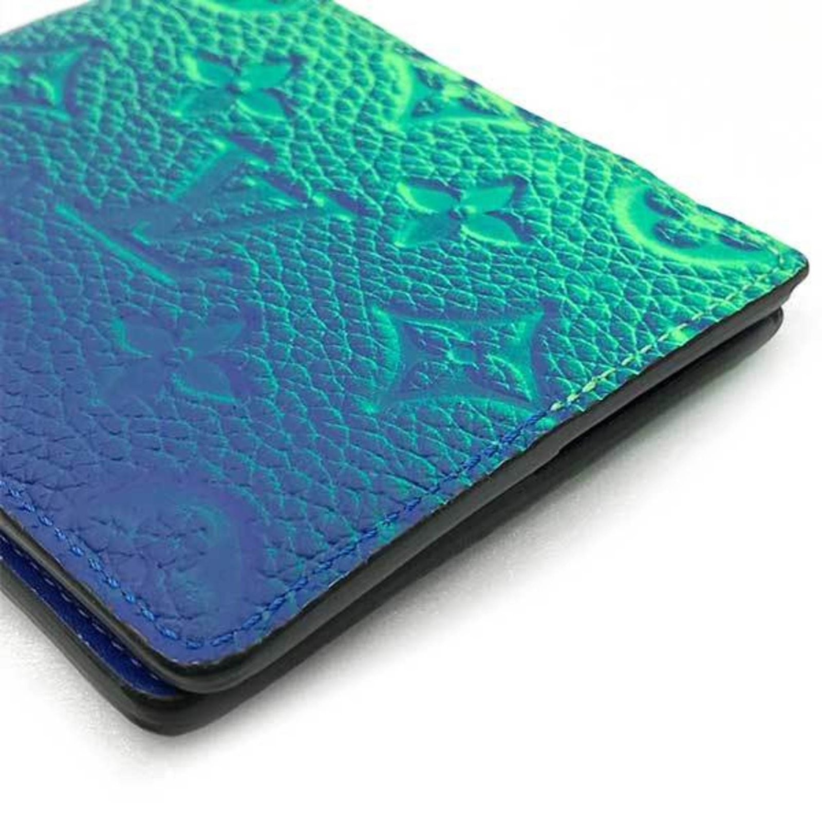 LOUIS VUITTON Portofeuil Slender NM Wallet Long Monogram Neon Color Blue x Green Men Women M81242 | AlmaBagz - Image 6