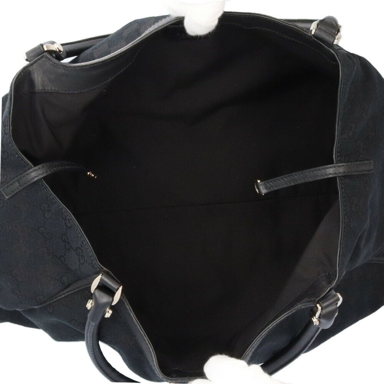 GUCCI Abbey GG Campus Shoulder Bag Canvas Black Women's | AlmaBagz - Image 4