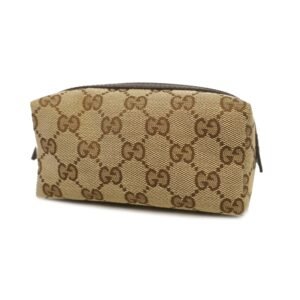 Gucci GG Canvas Pouch 29596 Women's Pouch Beige,Brown | AlmaBagz
