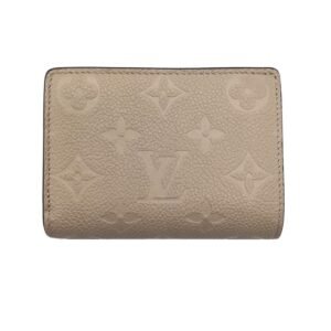 LOUIS VUITTON Monogram Implant Portefeuille Claire M80152 Bifold Wallet Compact Leather Tourtrell Greige Women's | AlmaBagz