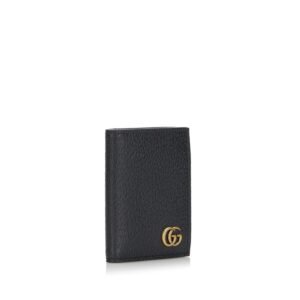Gucci GG Marmont Double Card Case Business Holder 428737 Black Leather Ladies GUCCI | AlmaBagz