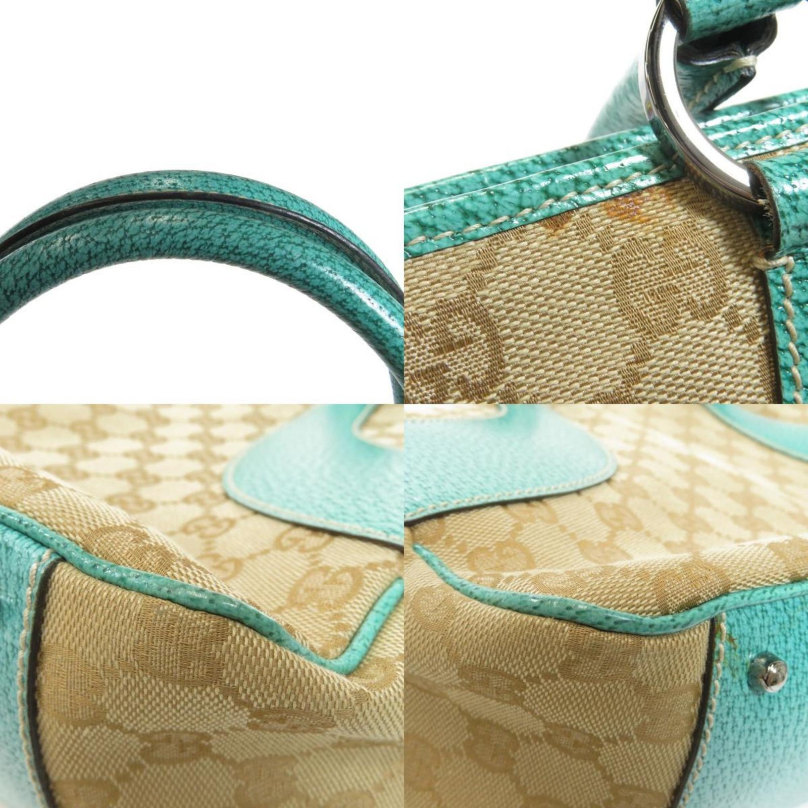 Gucci 113011 GG Tote Bag Canvas Leather Ladies | AlmaBagz - Image 9