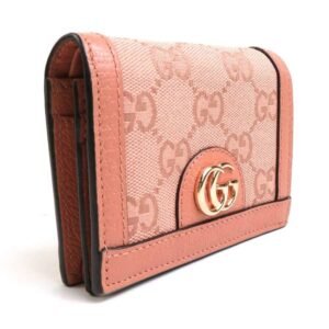 Gucci Bifold Wallet GG Canvas/Leather Pink Ladies 523155 | AlmaBagz